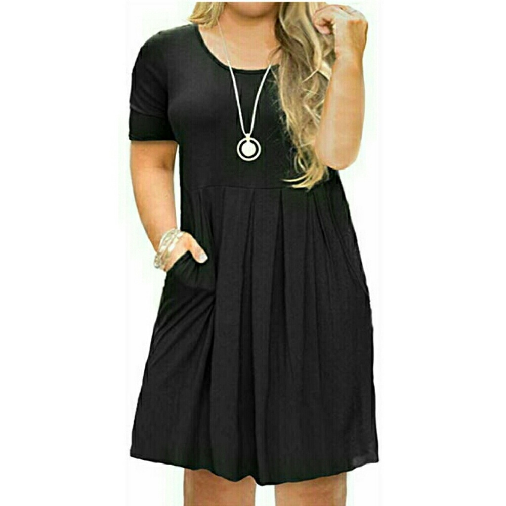 Plus size casual dress with pockets